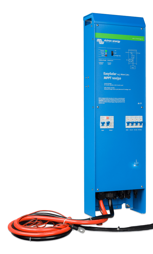 Perspective view of the Victron EasySolar inverter charger showing side mounting holes