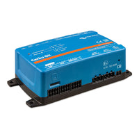 Front perspective of Cerbo GX MK3 showing blue enclosure and integrated mounting holes