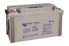 Isometric view of Victron 130Ah deep cycle battery with integrated carry handles