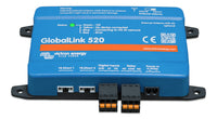 Close-up of VE.Direct, digital input and relay ports on the base of GlobalLink 520