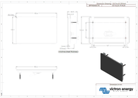 Technical dimensional drawing for a 7-inch flush-mount display with measurements in millimetres