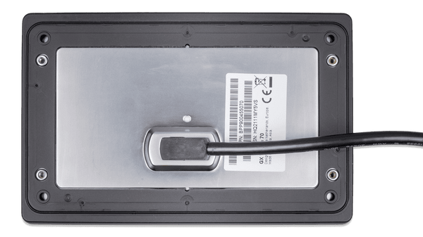 Rear view of GX Touch 70 display unit mounted inside its black frame