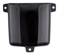 Black plastic wall mount holster for Victron IP65 battery charger showing three mounting points
