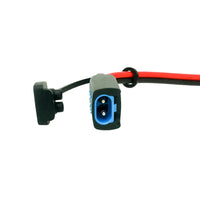 Front view of 2-pin quick-connect plug compatible with Blue Smart IP65 chargers