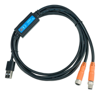 Victron LiNGST Lithium NG Service Tool cable with USB-A and dual M8 connectors