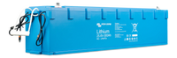 Detail of BMS communication cables with M8 connectors on a Victron lithium battery