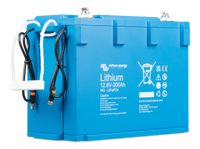 Close-up of M8 circular communication cables on a lithium battery