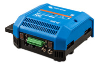 Side perspective of blue Victron Lynx Smart BMS 500 showing enclosure ventilation and design