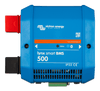 Front view of the blue Victron Lynx Smart BMS 500 with integrated status LEDs and IP22 rating