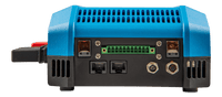 Close-up of the bottom interface panel on the Victron Lynx Smart BMS 500 showing communication ports