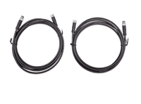 Two coiled 3m black cables with M8 male and female 3-pole connectors