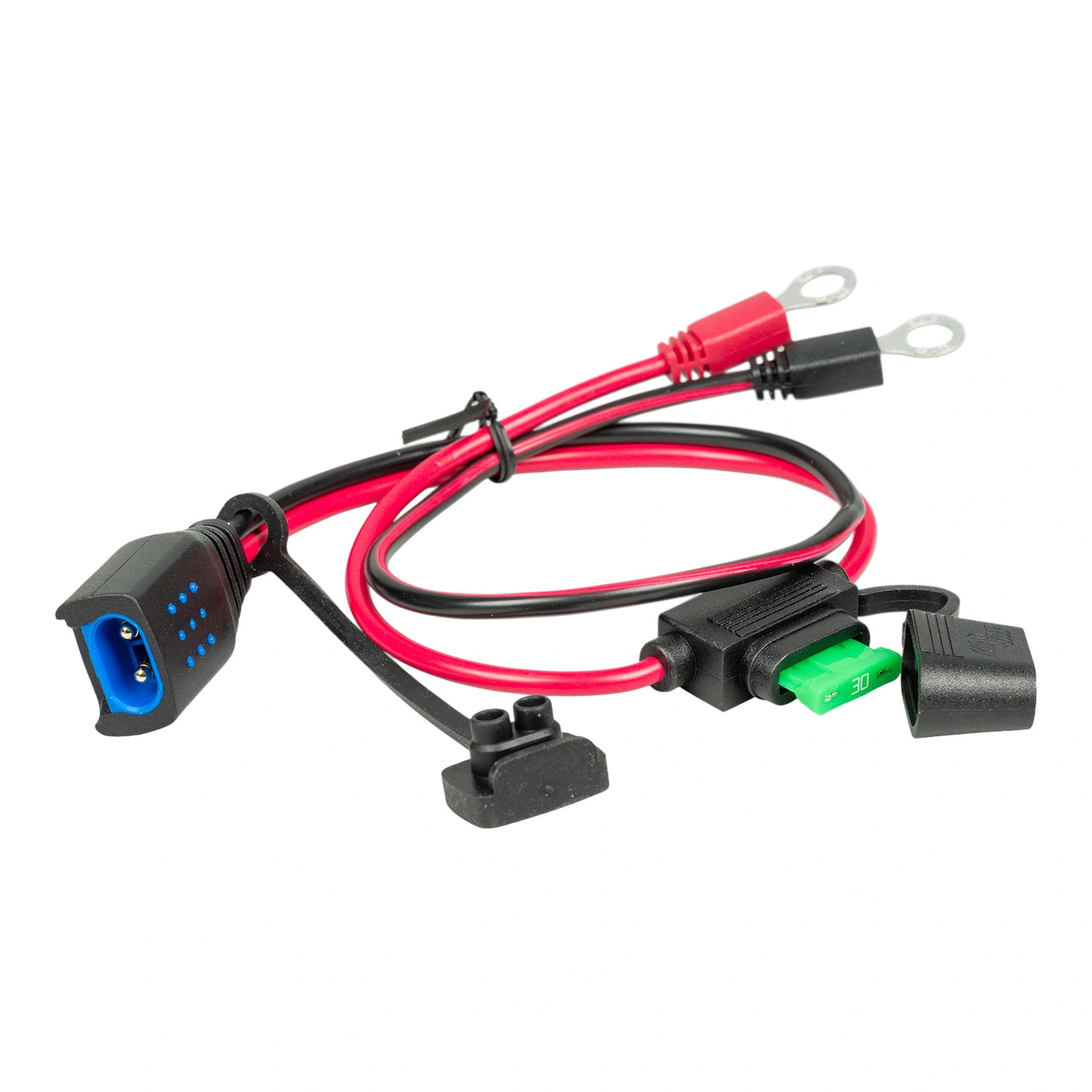 Victron M8 eyelet connector cable with inline 30A ATO fuse and DC charger plug