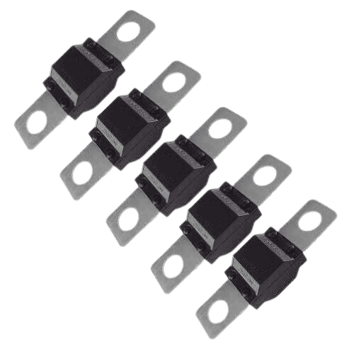 Pack of five Victron 125A MIDI fuses with blue labels and silver bolt-down terminals