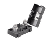 Black Victron MIDI fuse holder with open flip-top cover showing two threaded mounting studs
