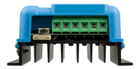 Bottom profile view showing the internal terminal block and cooling fins