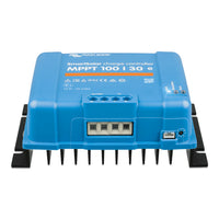 Detail view of the terminal block on a Victron SmartSolar MPPT 100/30 controller