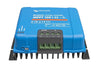 Perspective view of the solar charge controller showing screw terminals and the large black heat sink at the base