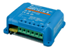 Angled view of MPPT 75/10 controller showing wiring terminal block and replaceable blade fuse