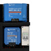 Close-up of Victron MPPT solar controller and Orion XS DC-DC charger on black board