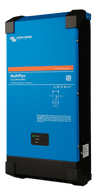 Side perspective of the blue Victron MultiPlus 12/2000/80-32 inverter charger housing