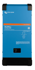 Front view of a blue Victron MultiPlus 12V 2000VA 80A inverter charger with status indicator LEDs