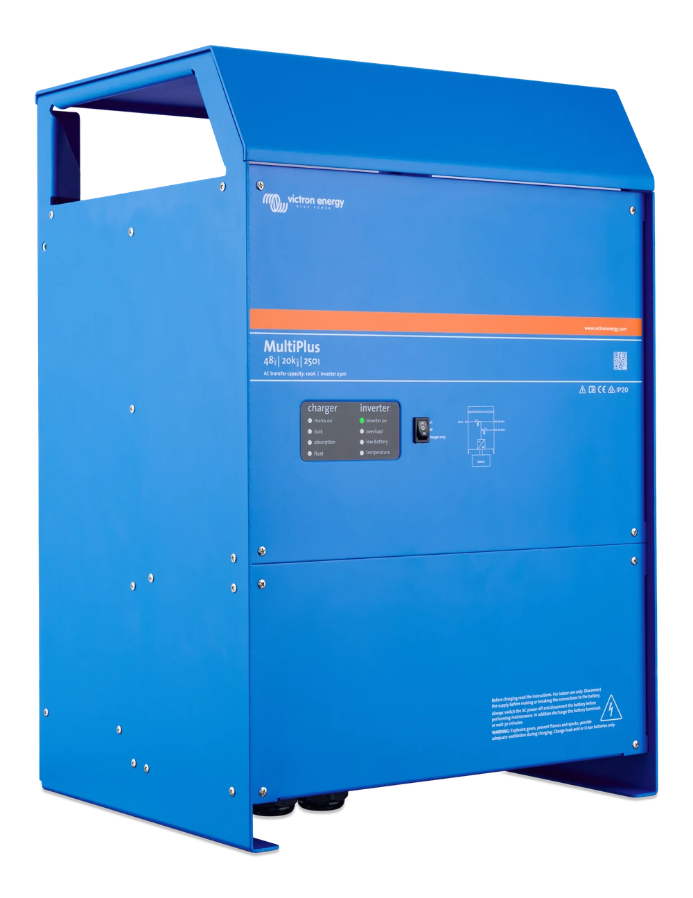 Right perspective of the Victron MultiPlus 20kVA inverter charger housing