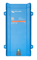 Front view of blue Victron MultiPlus 48V 800VA inverter charger with status LED indicators