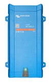 Front view of blue Victron MultiPlus 48V 800VA inverter charger with status LED indicators