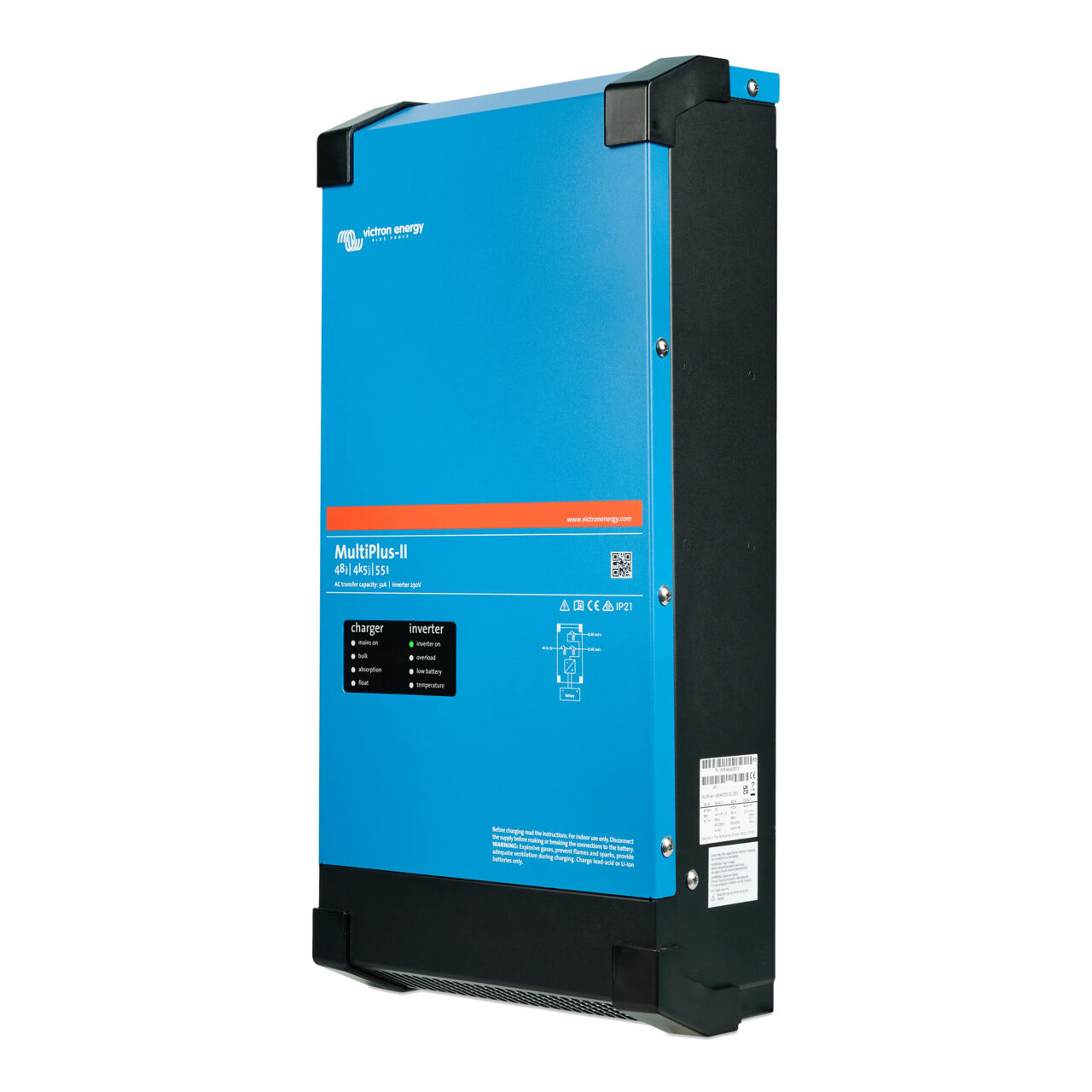 Side view of the Victron MultiPlus-II highlighting the wall mount frame