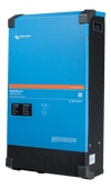 Angled side view of Victron MultiPlus-II showing blue steel enclosure and recessed side handle