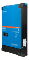 Side angle view of the blue steel inverter charger enclosure