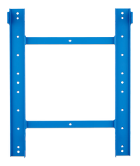 Front view of the blue steel wall mounting bracket for the MultiPlus inverter