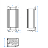 Technical dimensional drawing of Victron Orion 48/12-60A converter with 195mm total height and 91mm width