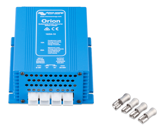 Victron Orion DC-DC converter with four supplied female Faston crimp terminals