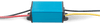 Close-up side view of the blue aluminium enclosure for the Orion DC-DC converter