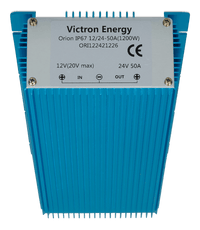 Close-up of the specification label for the Orion IP67 12/24-50A non-isolated converter