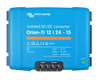 Top view of blue Victron Orion-Tr 12/24-15 isolated DC-DC converter