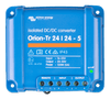 Front view of Victron Orion-Tr 24/24-5A isolated DC-DC converter with IP43 rating and status LED