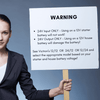 Warning sign for 24V input and output specific voltage requirements
