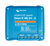 Front view of blue Victron Orion-Tr 48/24-5 isolated DC-DC converter showing screw terminal connections