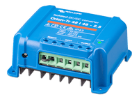 Side perspective of the blue Victron Orion-Tr 48V 120W DC-DC converter