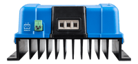 Frontal view of Victron Orion-Tr charger showing the high-efficiency aluminium heat sink