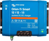Front view of Victron Orion-Tr Smart 12/12-18A isolated DC-DC charger with terminal block and status LEDs