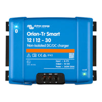 Blue Victron Orion-Tr Smart 12/12-30A non-isolated DC-DC charger front view