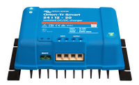 Front-on view of the charger focusing on the screw terminal connections