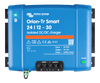 Front view of Victron Orion-Tr Smart 24/12-30A isolated DC-DC charger with blue casing and terminals