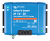 Top-down view of blue Victron Orion-Tr Smart 24/12-30A non-isolated DC-DC charger with terminal labels