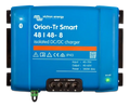 Front view of the Victron 48V to 48V Orion-Tr Smart isolated DC-DC charger with terminal covers
