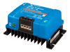 Angled view showing the large integrated heatsink and terminals of the 12/24-15A charger
