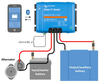 Wiring diagram for Victron Orion-Tr Smart charger showing connection between 24V starter and 12V auxiliary batteries